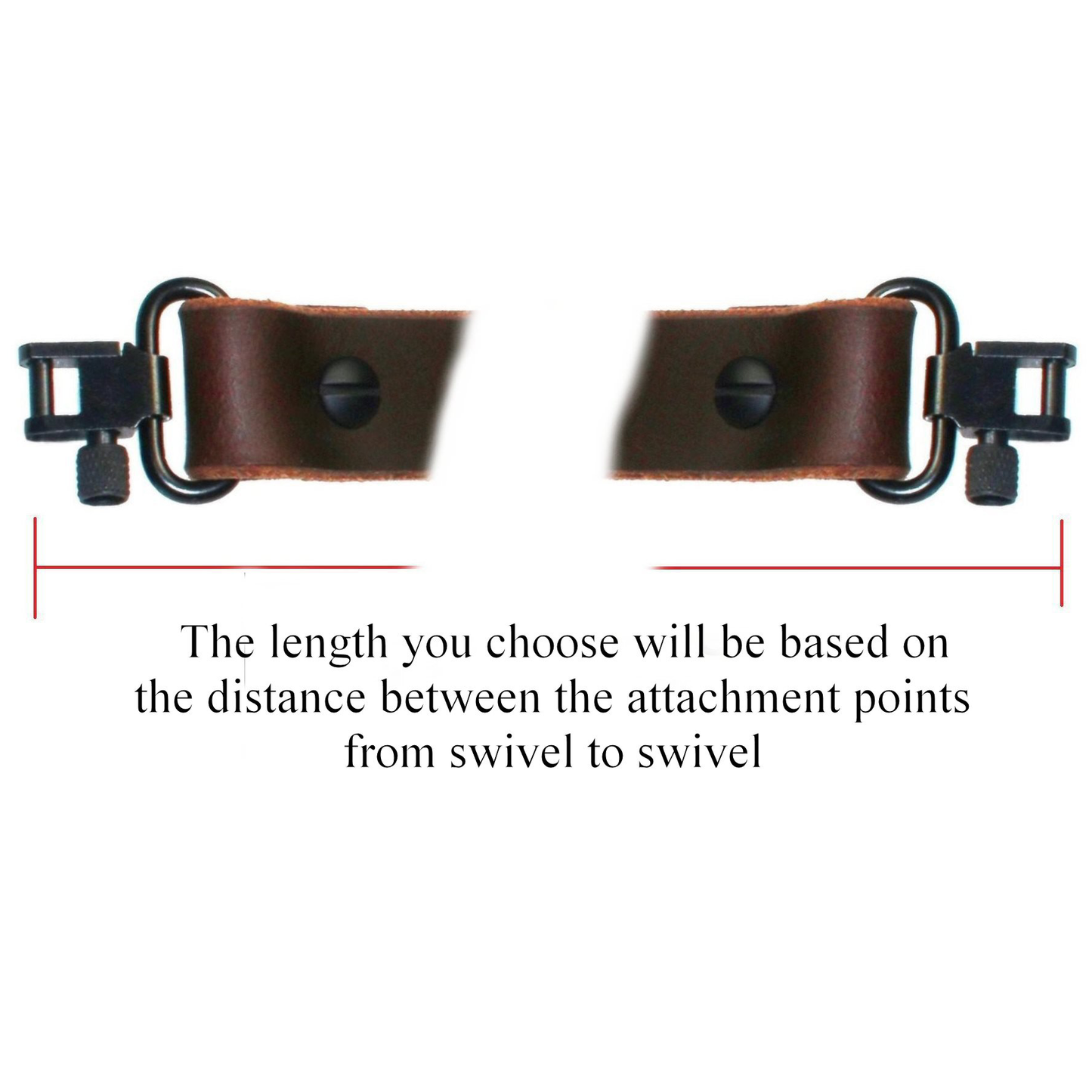 Model FX1- Fixed Length 1 Inch Wide Brown Buffalo Leather Gun Sling.