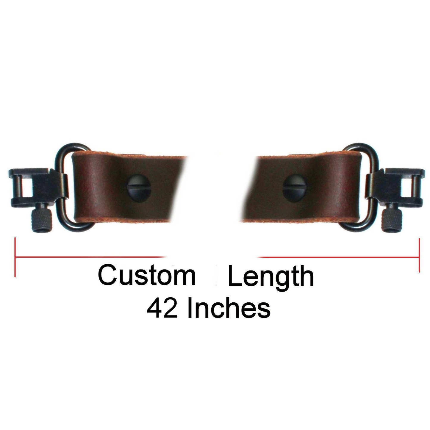 Model FX1- Fixed Length 1 Inch Wide Brown Buffalo Leather Gun Sling.