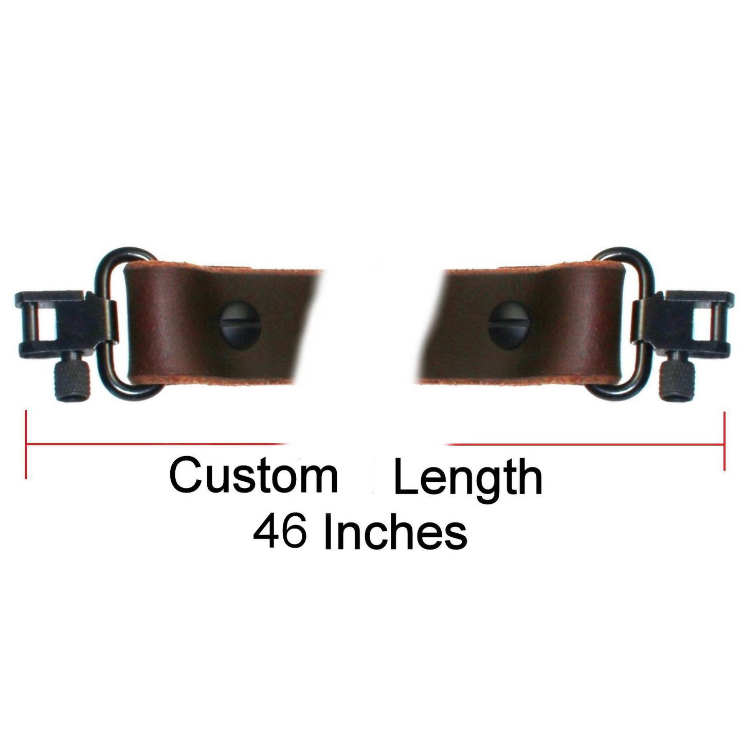 Model FX1- Fixed Length 1 Inch Wide Brown Buffalo Leather Gun Sling.