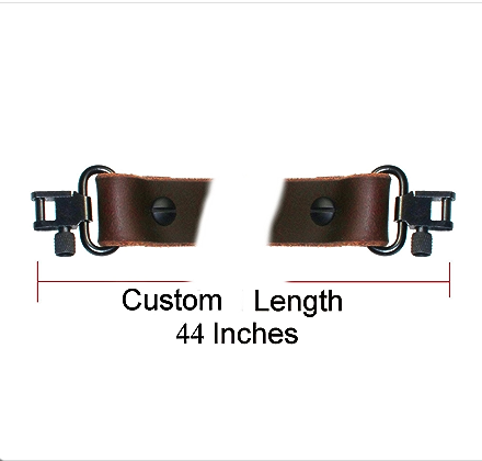 Model FX1- Fixed Length 1 Inch Wide Brown Buffalo Leather Gun Sling.